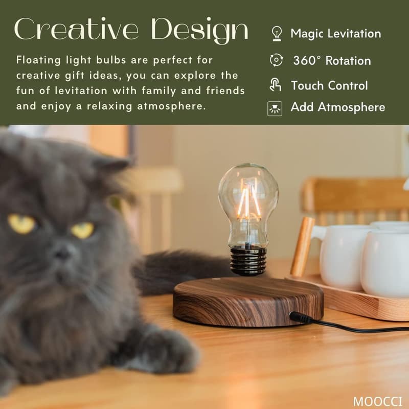 Magnetic Floating Bulb Lamp for Unique Home Office Decor
