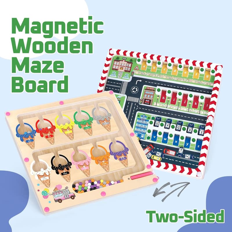 Magnetic Color & Number Maze Montessori Toy for Toddlers