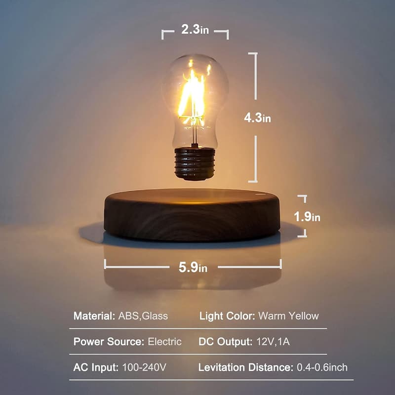 Magnetic Levitating Bulb Lamp - Unique LED Desktop Night Light