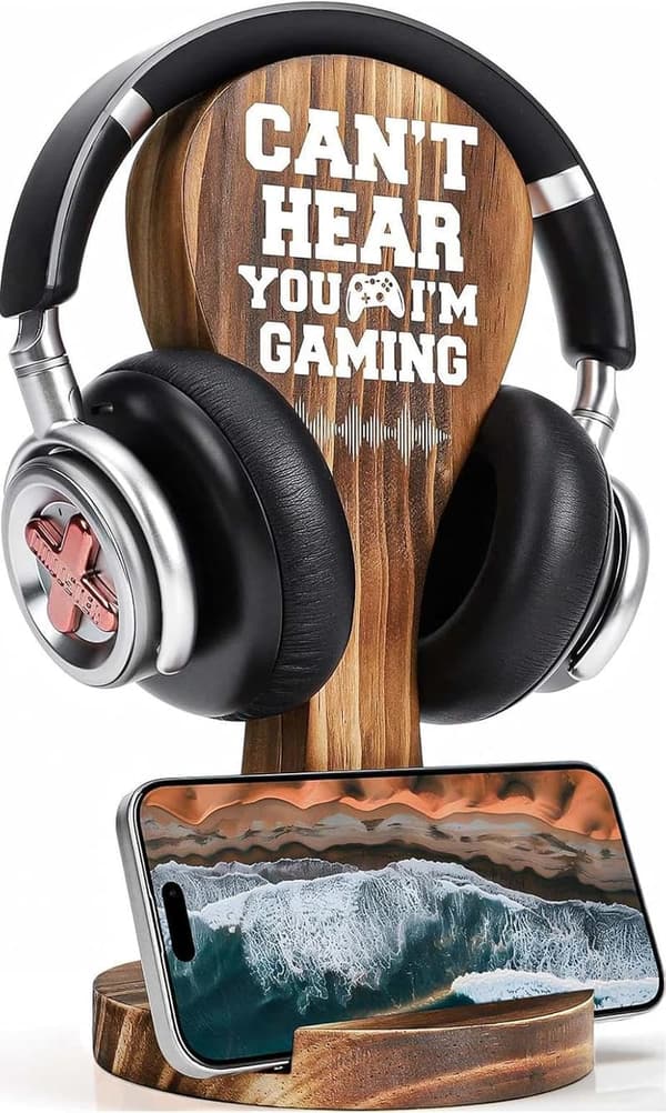 Gamer Gift: Wooden Headset Stand for Teen Boys & Men