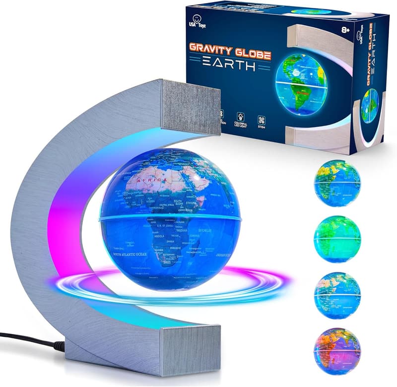 Magnetic Levitating Globe with LED Lights for Desk Decor