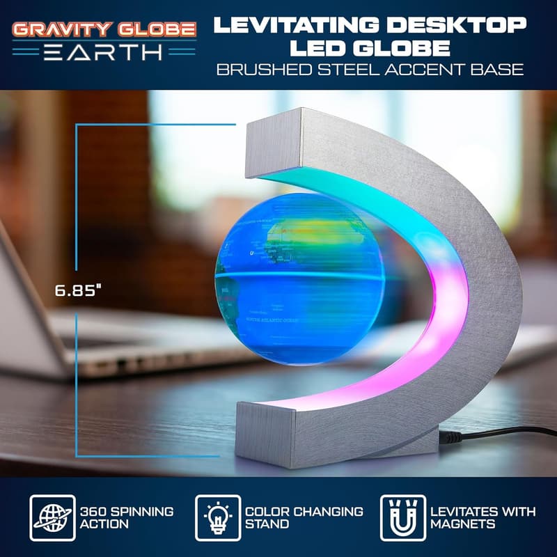 Magnetic Levitating Globe with LED Lights for Desk Decor