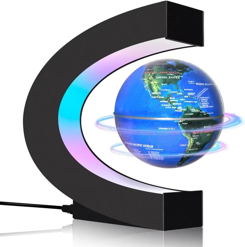 Magnetic Levitating Globe Lamp with LED Lights - Tech Gift for All