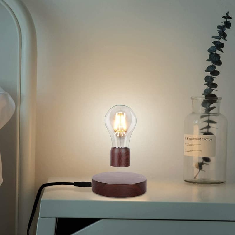 Magnetic Levitating LED Desk Lamp with Wooden Base