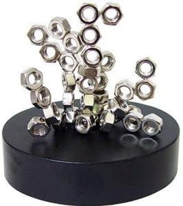 Magnetic Stacking Nuts Sculpture with Burlap Storage Bag