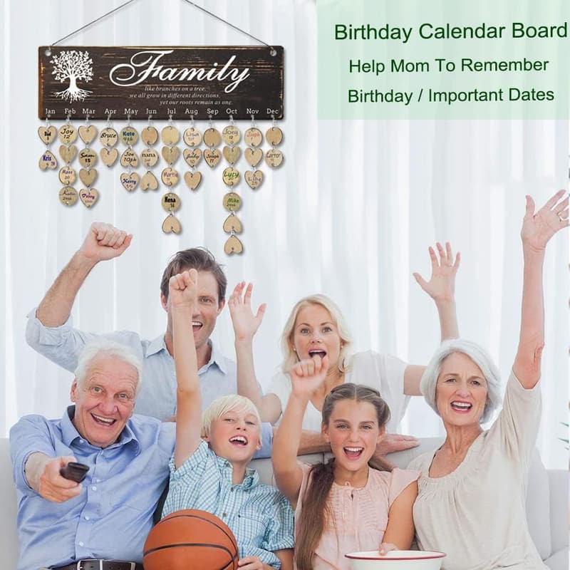Elderly Birthday Tracker Calendar Board for Grandma