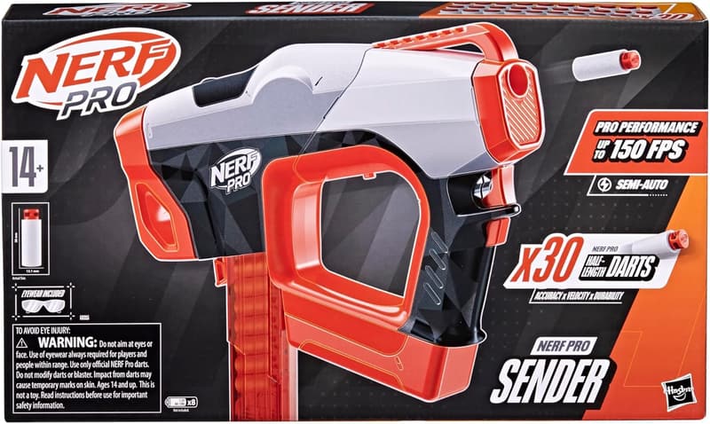Nerf Pro Sender Semi-Automatic Dart Blaster with 30 Darts