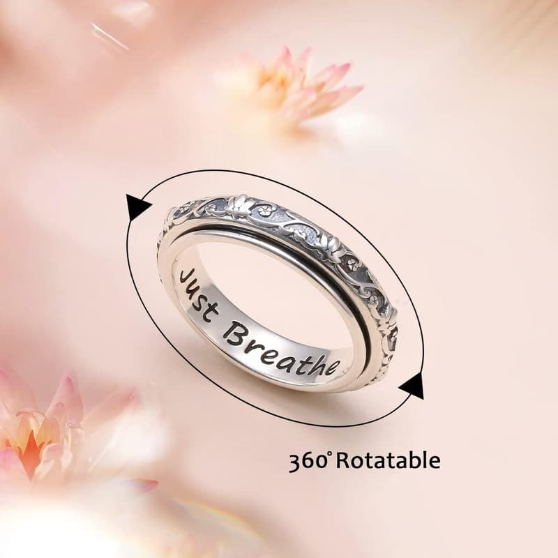 Sterling Silver Anxiety Relief Spinner Ring for Men & Frauen