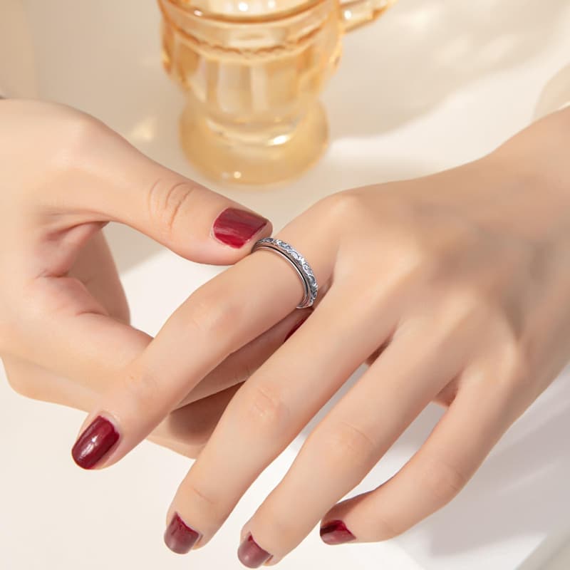 Sterling Silver Anxiety Relief Spinner Ring for Men & Frauen