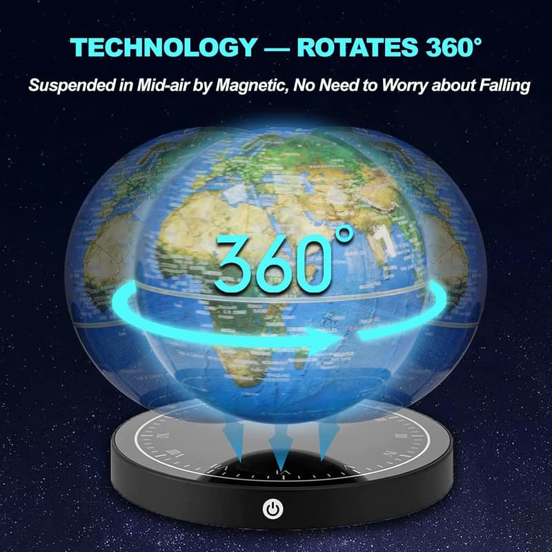 Magnetic Levitating Globe with LED Light for Home Office Decor