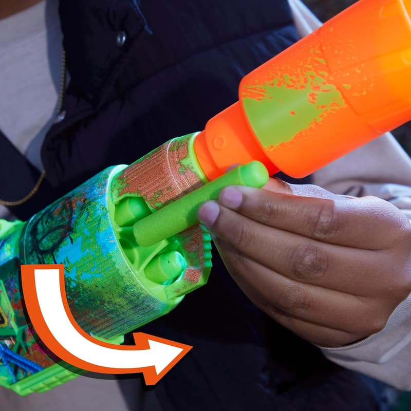 NERF Zombie Driller Dart Blaster with 16 Elite Darts, Ages 8+