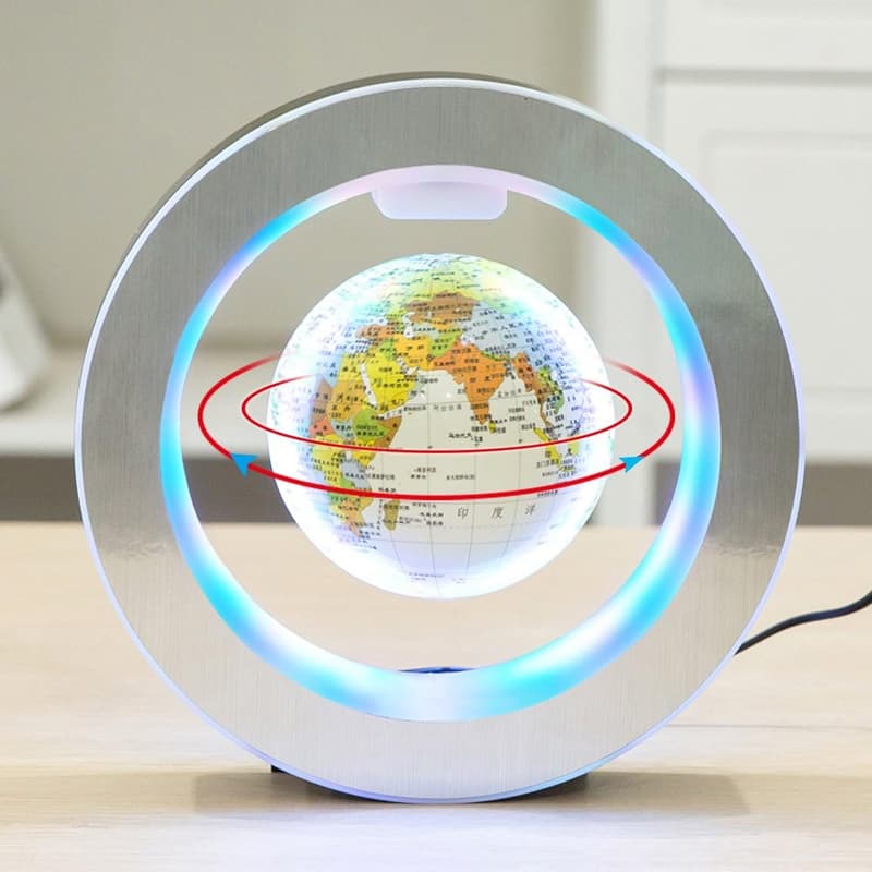 Magnetic Floating Globe Home Decoration - 4-inch Rotating World Map