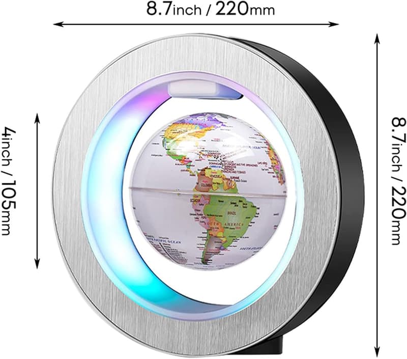 Magnetic Floating Globe Home Decoration - 4-inch Rotating World Map