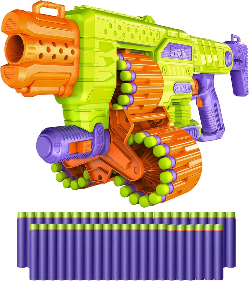 DART ZONE Savage Spin Semi-Auto Foam Dart Blaster for Kids