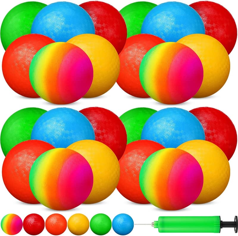 12-Pack Inflatable Playground Balls for Indoor/Outdoor Games