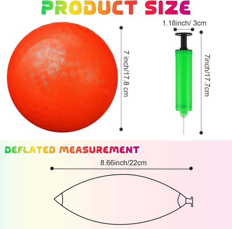 12-Pack Inflatable Playground Balls for Indoor/Outdoor Games