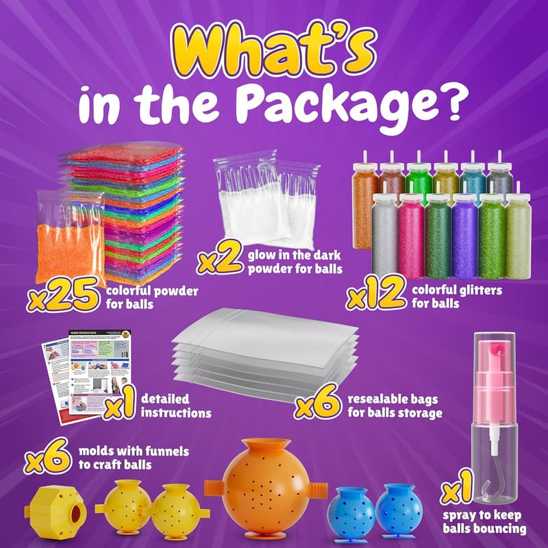 DIY Glow-in-the-Dark Bouncy Ball Kit for Kids