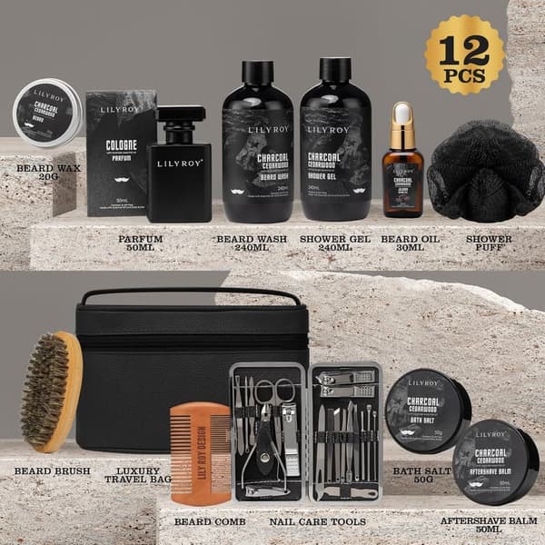 Father's Day Luxury 30-Piece Bath & Beard Gift Set for Men