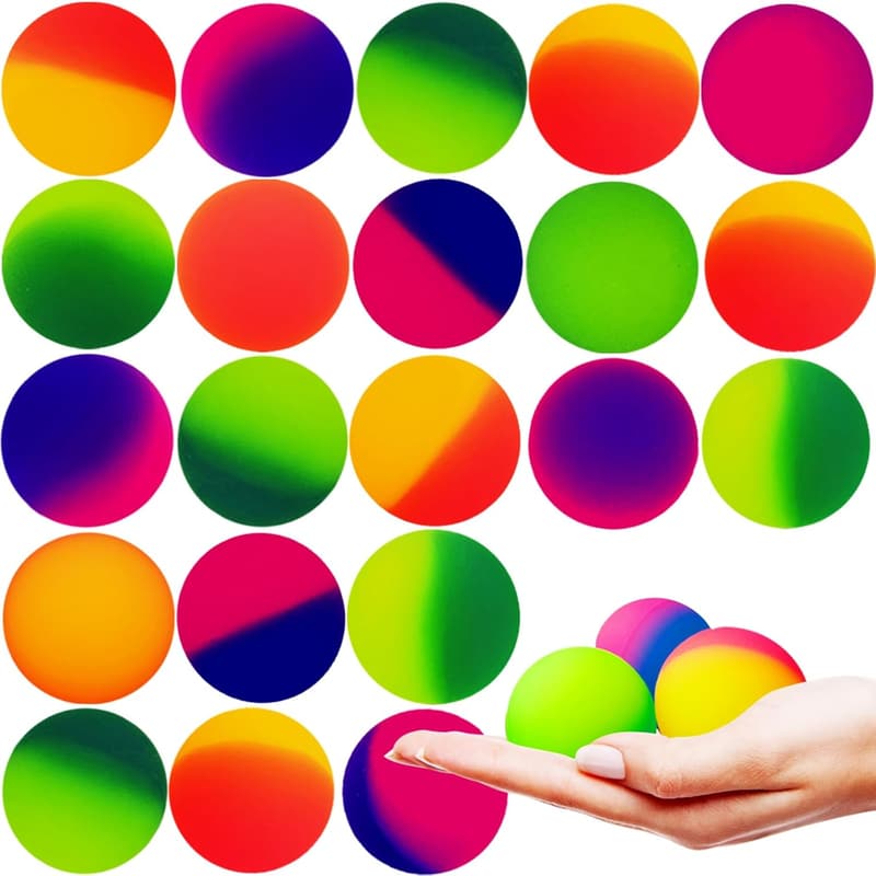 Jumbo 45mm Bouncy Balls - 24 PCS Assorted Colors for Kids' Parties