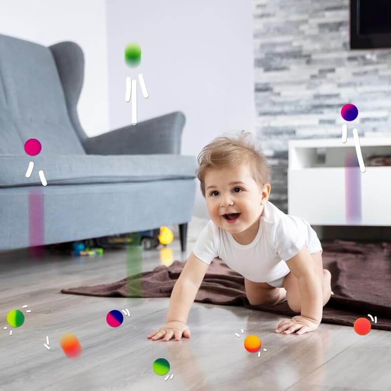 Jumbo 45mm Bouncy Balls - 24 PCS Assorted Colors for Kids' Parties