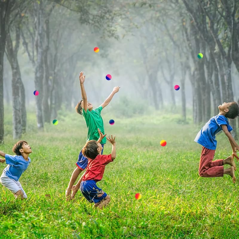 18 Pcs Jumbo Super Bouncy Balls for Kids - Assorted Colors