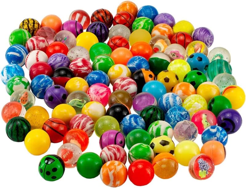 Colorful Bouncy Balls - 100-Piece Party Favors for Kids