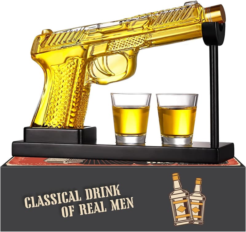 Father's Day Whiskey Decanter Set with Shot Glasses, 9 oz