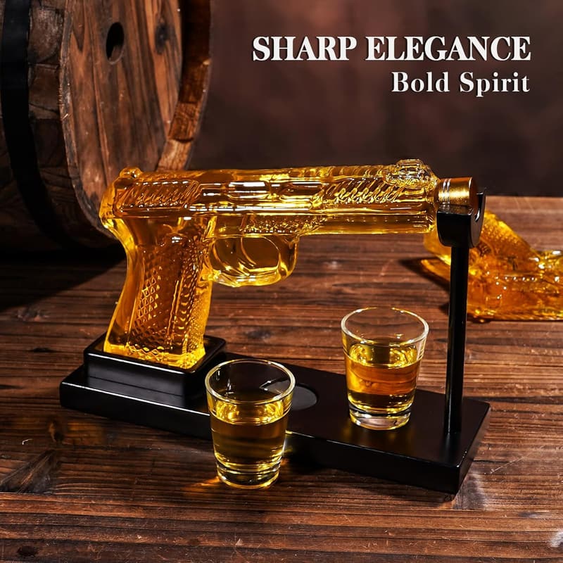Father's Day Whiskey Decanter Set with Shot Glasses, 9 oz