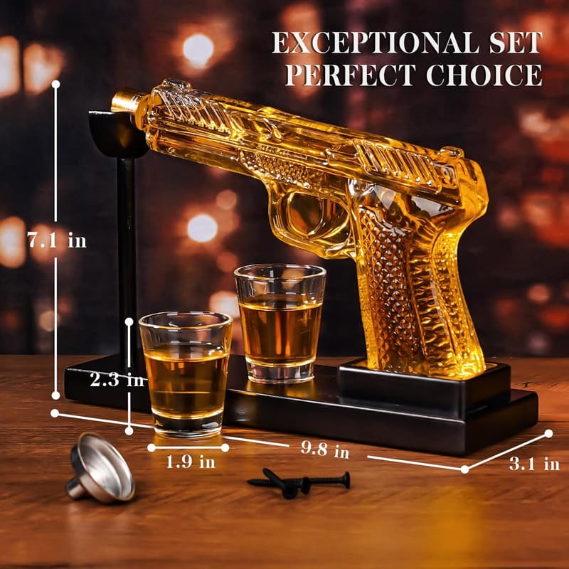 Father's Day Whiskey Decanter Set with Shot Glasses, 9 oz