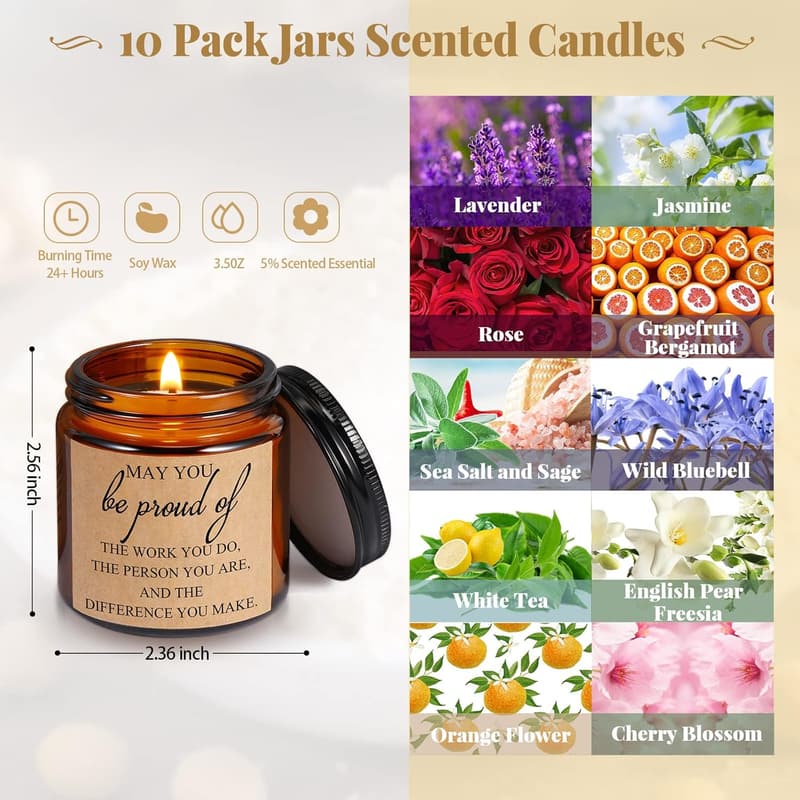 Employee Appreciation Scented Soy Candles - 10 Pack