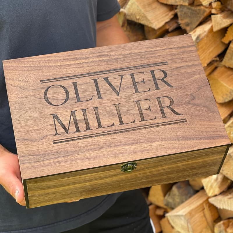 Personalized Wooden Name Box - Keepsake Gift for Him/Her