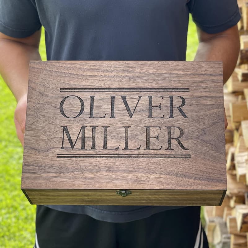Personalized Wooden Name Box - Keepsake Gift for Him/Her