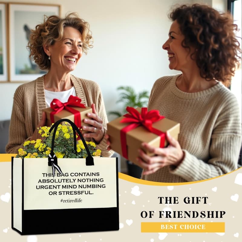 Retirement Tote Bag for Women - Beach & Travel Decor
