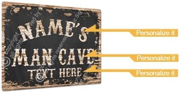Personalized Rustic Metal Sign for Man Cave Decor