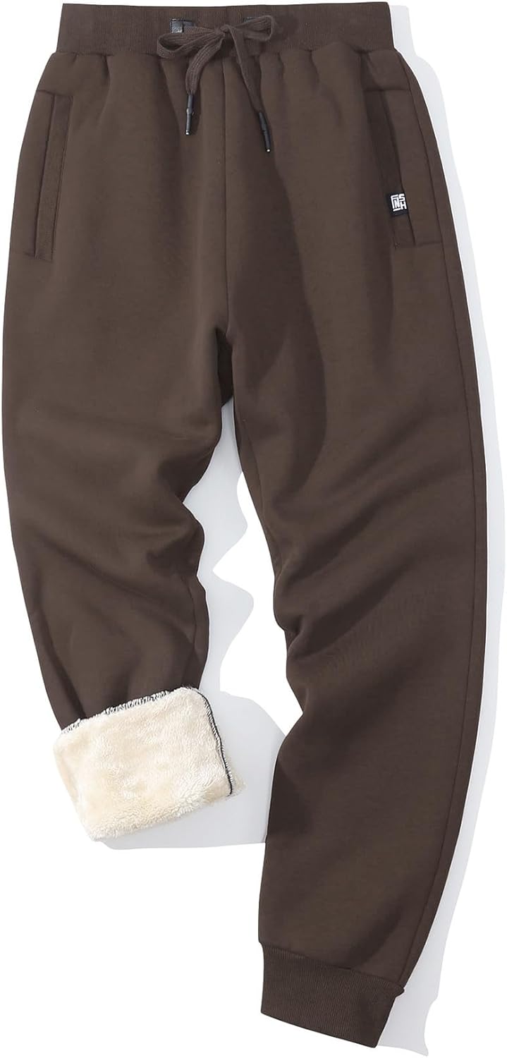 Men's Winter Fleece Joggers with Sherpa Lining