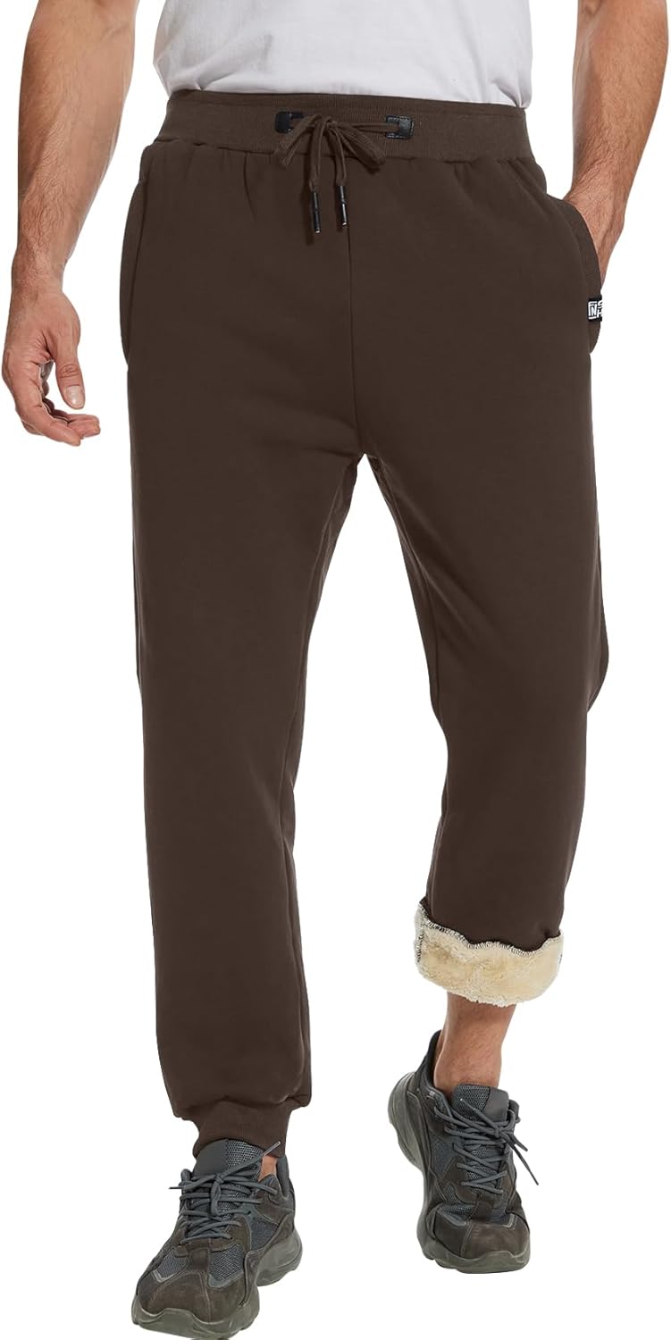 Men's Winter Fleece Joggers with Sherpa Lining