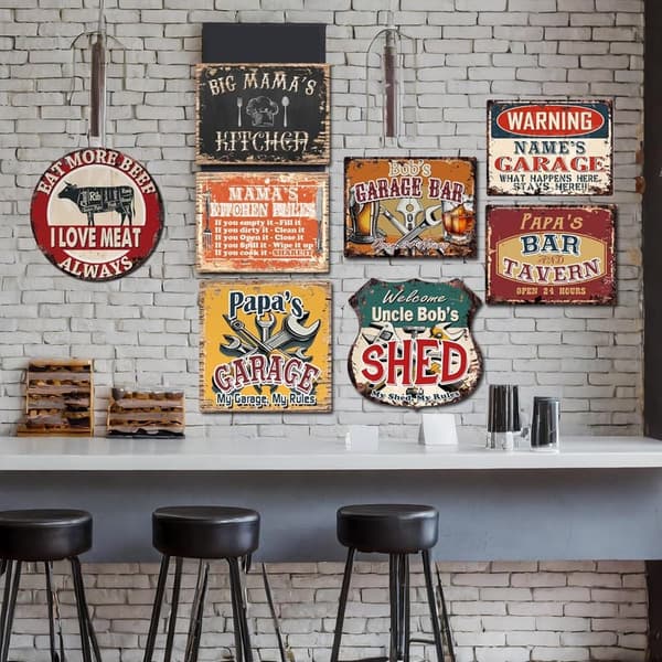 Custom Rustic Metal Sign for Man Cave - Father's Day Decor