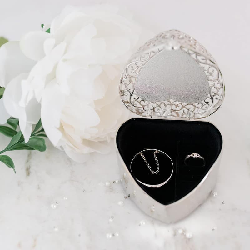 Personalized Silver Baptism Keepsake Box for Infant Girls