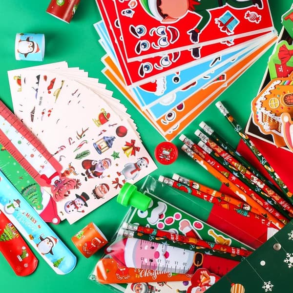 Christmas School Stationery Set - Party Favors for Kids (24 Pack)