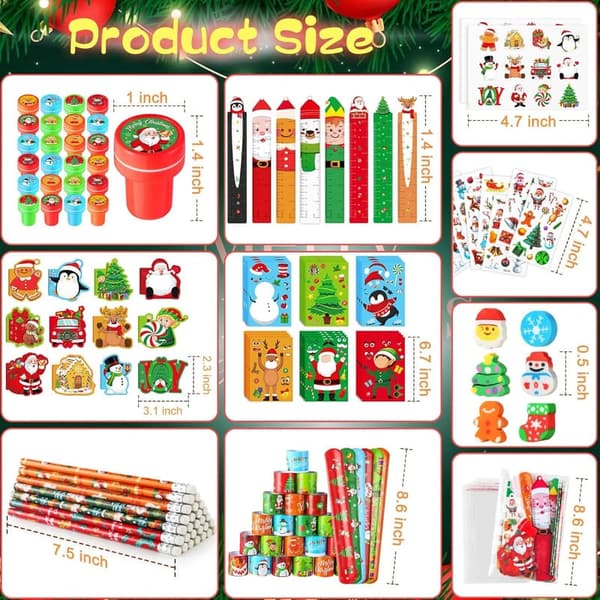 Christmas School Stationery Set - Party Favors for Kids (24 Pack)