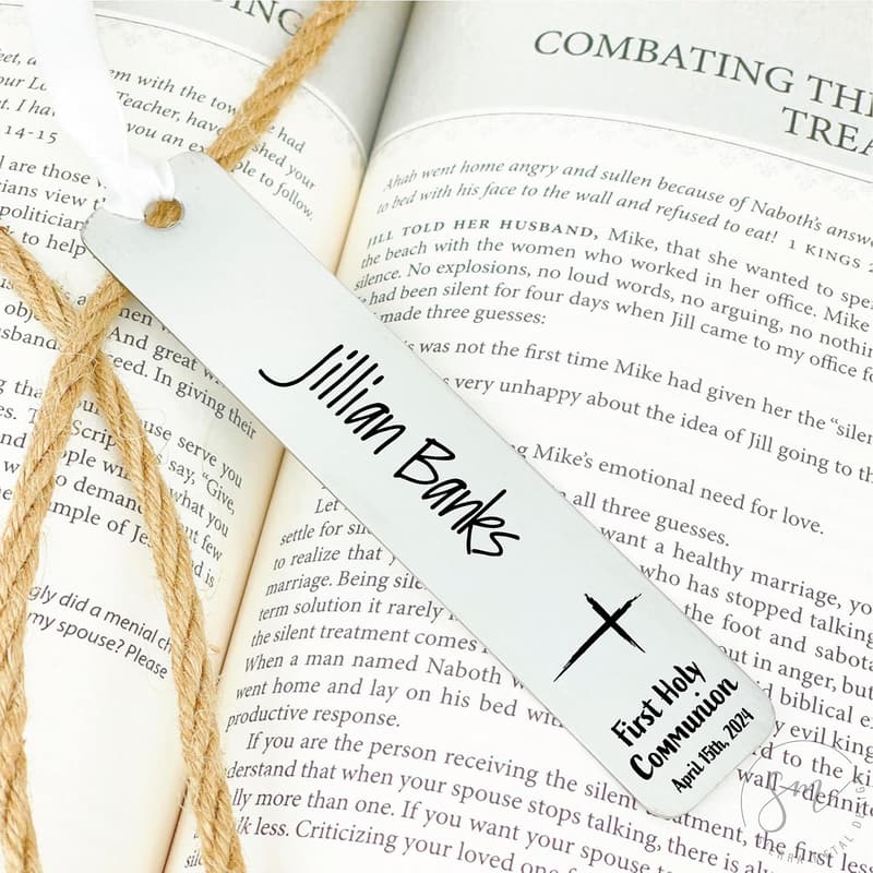 Personalized First Communion Bookmark Gift for Girls