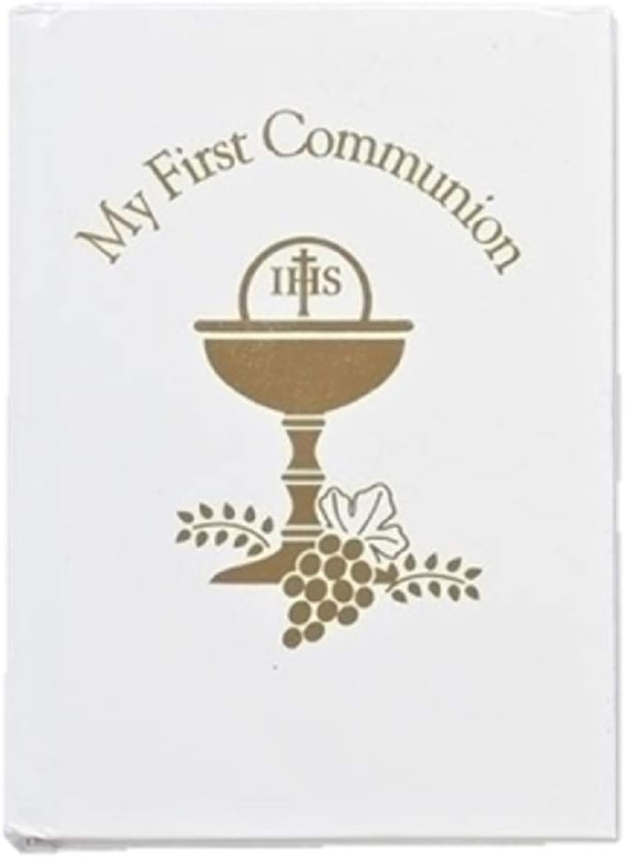 First Communion Chalice Book - White & Gold, Inspirational