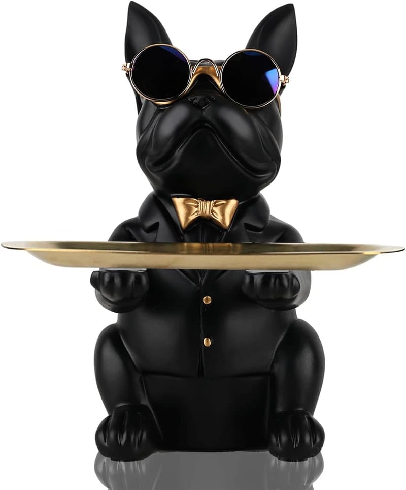 Modern Resin Bulldog Tray - Stylish Home Décor & Storage