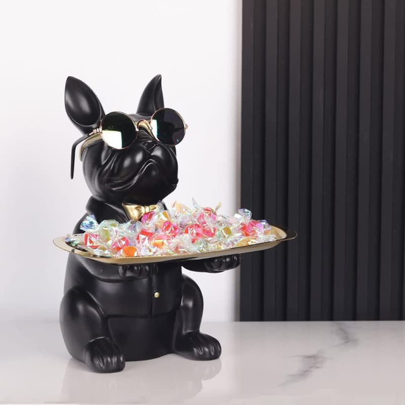 Modern Resin Bulldog Tray - Stylish Home Décor & Storage