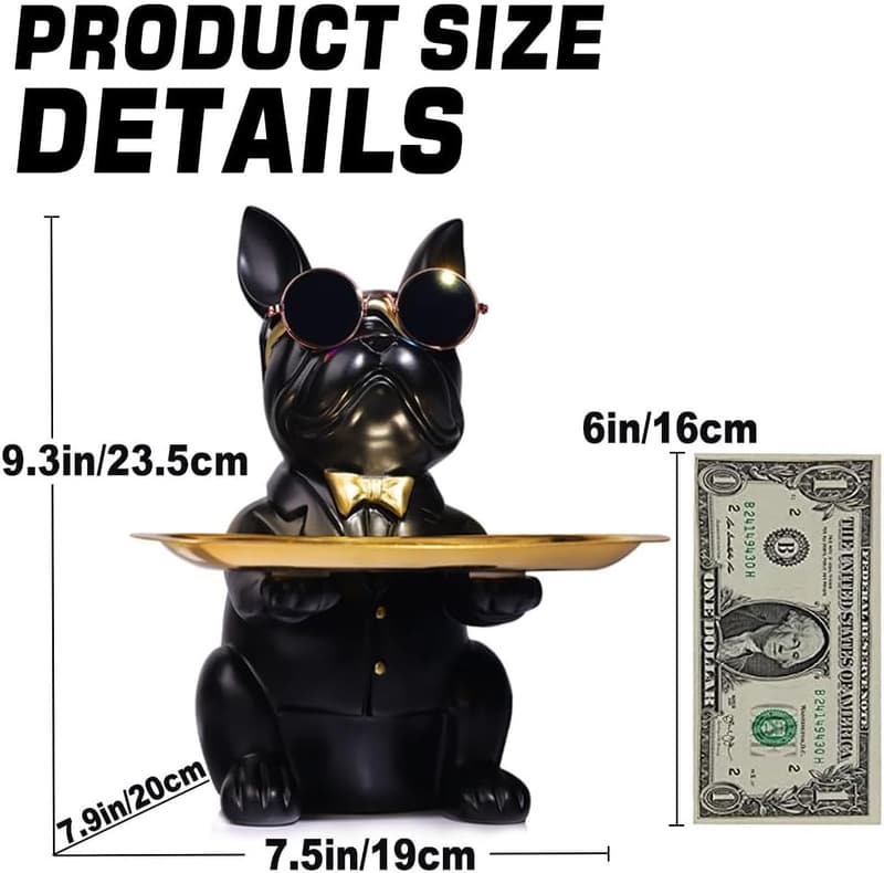 Modern Resin Bulldog Tray - Stylish Home Décor & Storage