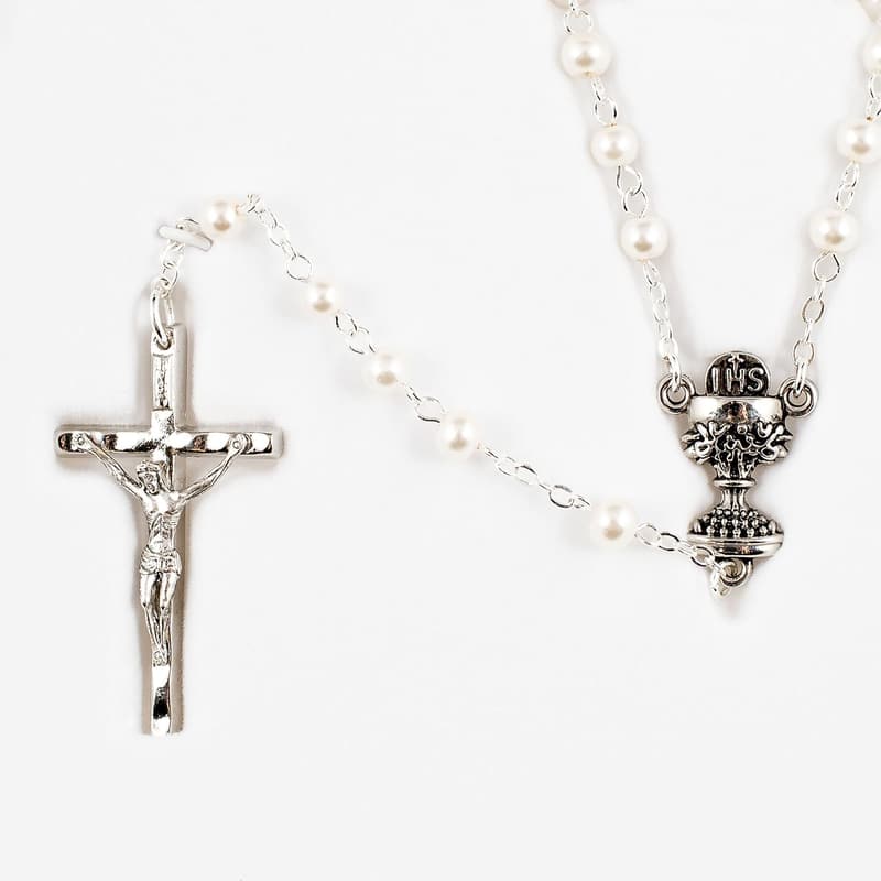 First Communion 5-Piece Gift Set for Girls – White & Gold