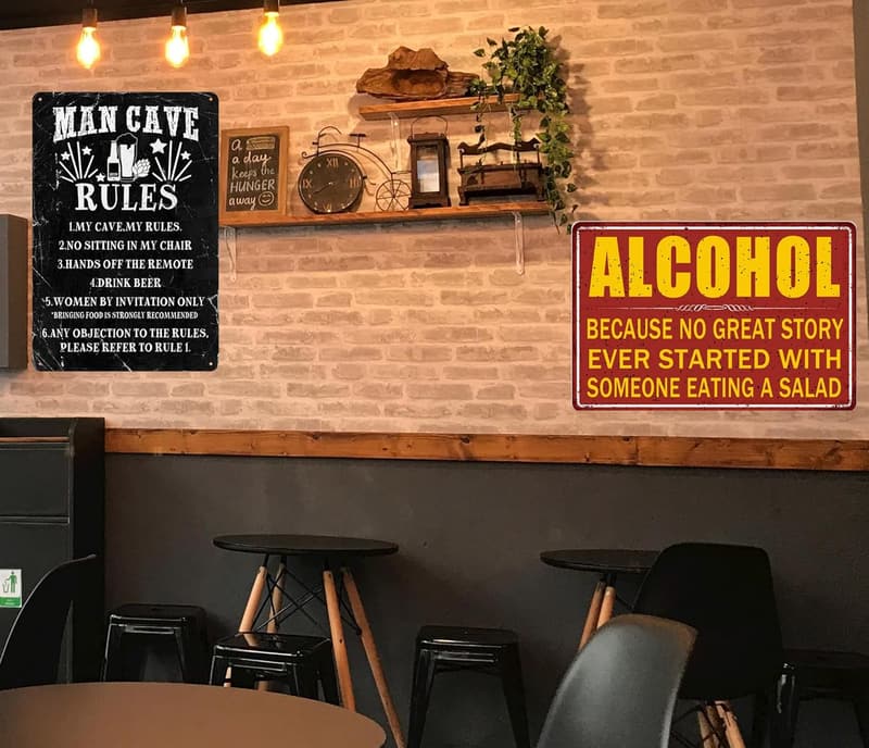 Funny Metal Tin Sign for Man Cave Decor 8x12 Inch