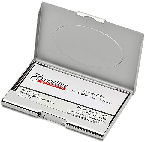 Custom Engraved Two-Tone Business Card Holder for Professionals