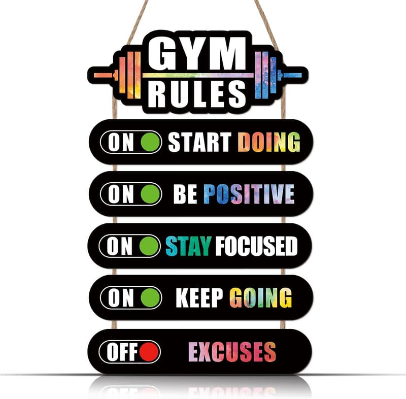 Motivational Workout Wooden Plaque for Gym or Man Cave