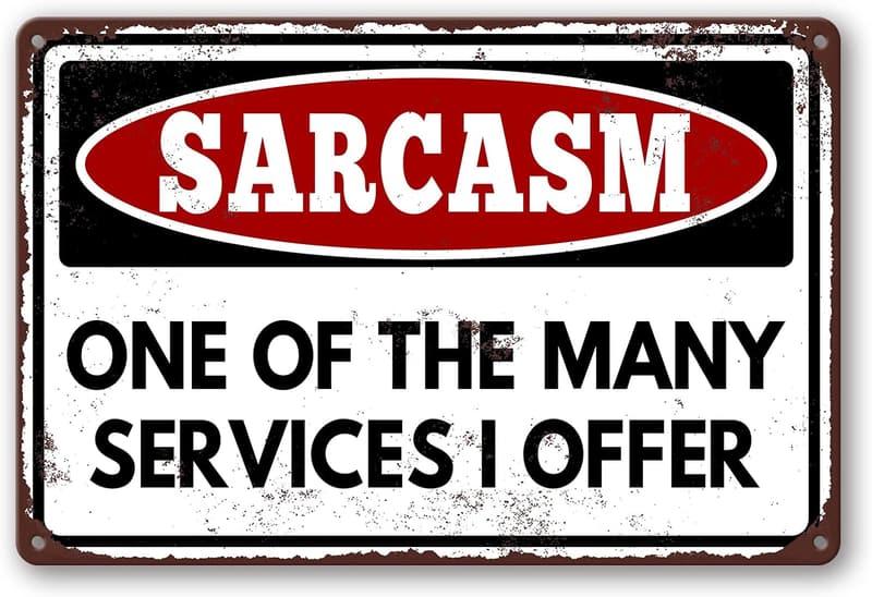Sarcastic Tin Sign for Home Bar or Man Cave Decor